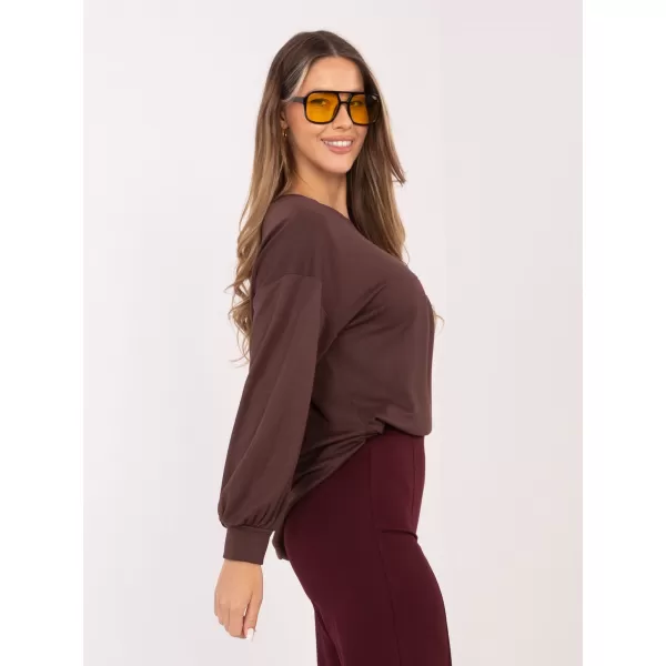  Dámská mikina RUE PARIS RV-BL-A1218.11P DARK BROWN 