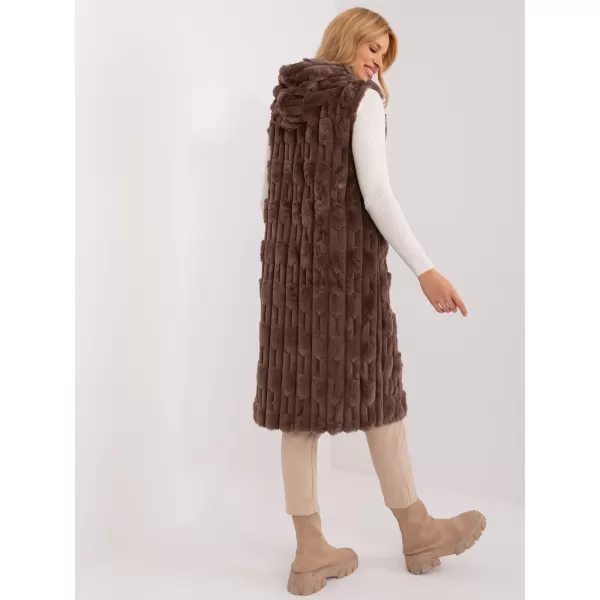  Dámská vesta WOOL FASHION ITALIA AT-KZ-2368-1.07 BROWN 