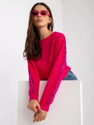 Dámská mikina RUE PARIS RV-BL-8067.88 FUCHSIA