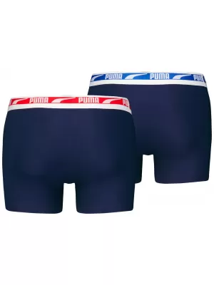 Pánské boxerky PUMA MEN EVERYDAY MULTI LOGO BOXER 2P 93832503 NAVY COMBO