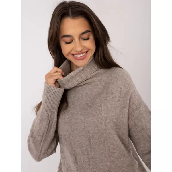  Dámský svetr WOOL FASHION ITALIA AT-SW-2342-1.35 DARK BEIGE 