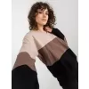 Dámská mikina RUE PARIS RV-BL-8328.34X BLACK AND BEIGE