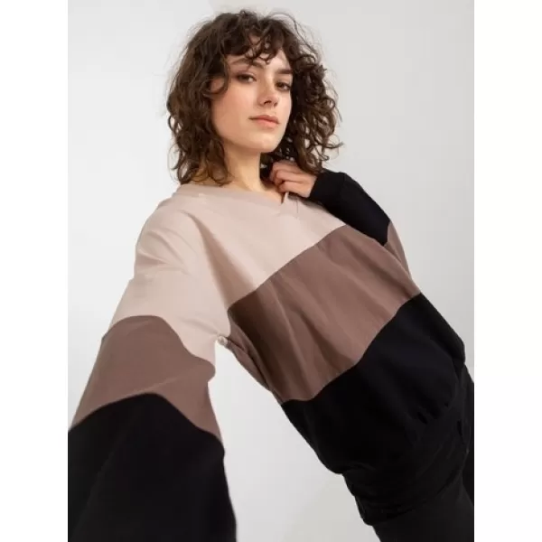  Dámská mikina RUE PARIS RV-BL-8328.34X BLACK AND BEIGE 