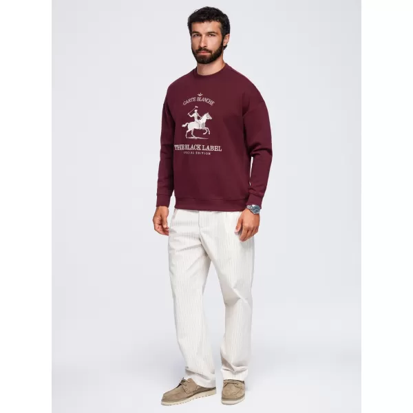 Pánská mikina OMBRE OM-SSNZ-0267 BURGUNDY 