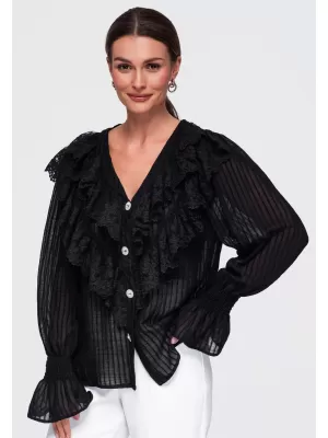 Dámská halenka OMBRE OW-TS-E0087 BLACK