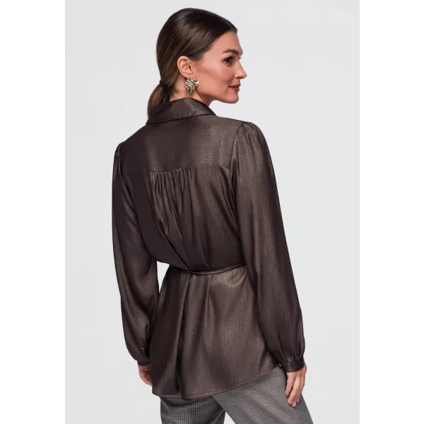  Dámská košile OMBRE OW-SH-E0071 BROWN 