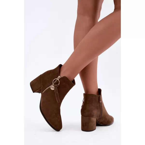  Dámské kotníkové boty BOTO NS653P BROWN 