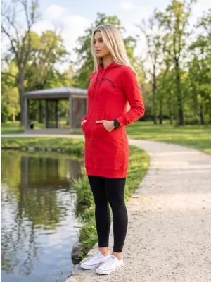Dámská prodloužená mikina ALTISPORT ALW001419 ČERVENÁ