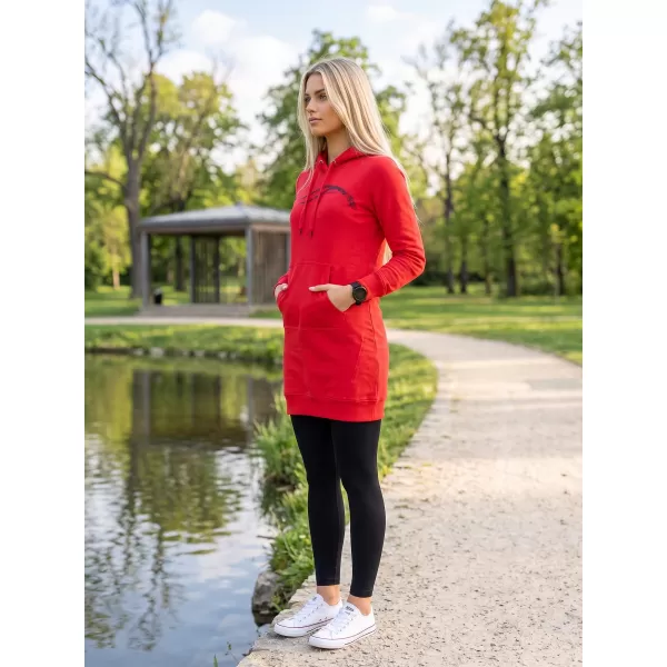  Dámská prodloužená mikina ALTISPORT ALW001419 ČERVENÁ 