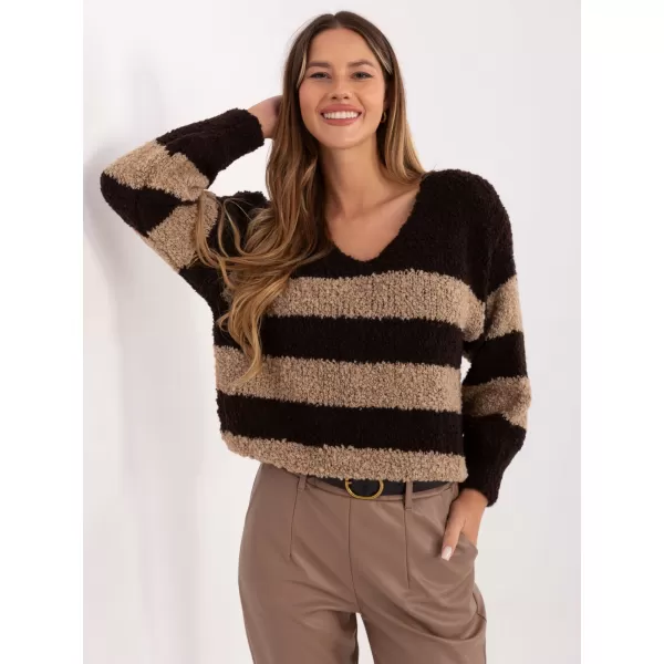  Dámský svetr ITALY MODA MI-SW-WK3031.22 DARK BROWN 