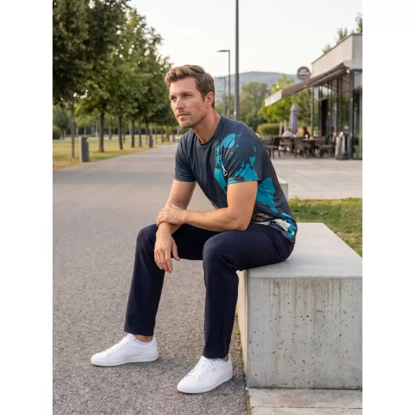  Pánské volnočasové triko premium ALTISPORT VOJ/ALM130TR06 HNĚDÁ-PETROLEJOVÁ 