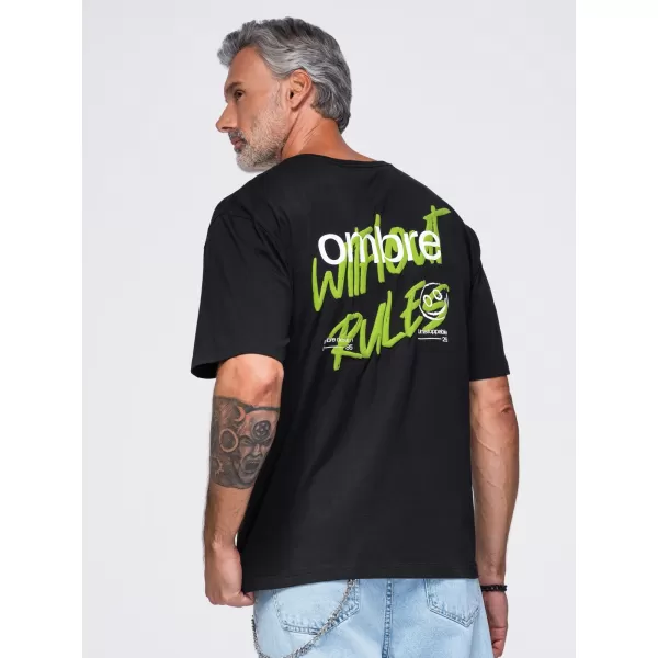  Pánské tričko OMBRE OM-TSPT-0284 BLACK 