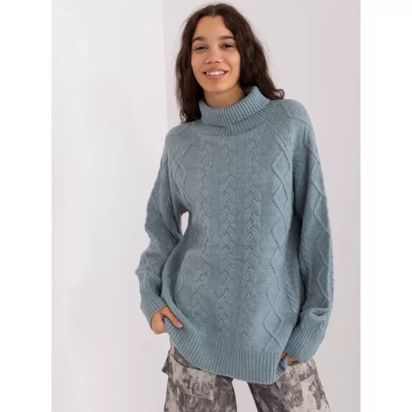  Dámský svetr WOOL FASHION ITALIA AT-SW-2355-2.12P GRAY-BLUE 
