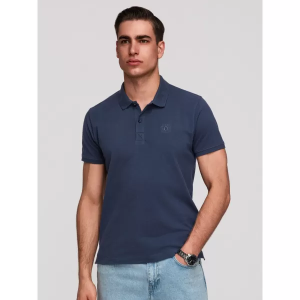  Pánské triko s límečkem OMBRE OM-POBS-0171 BLACK/ NAVY/WHITE 