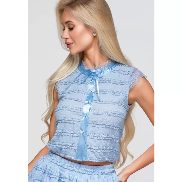  Dámská blůza OMBRE OW-TS-E0066 BLUE 