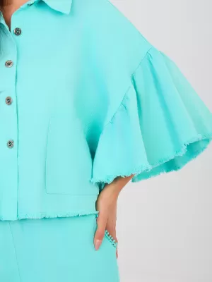 Dámská bunda RUE PARIS IT-KR-FL9998.85 TURQUOISE