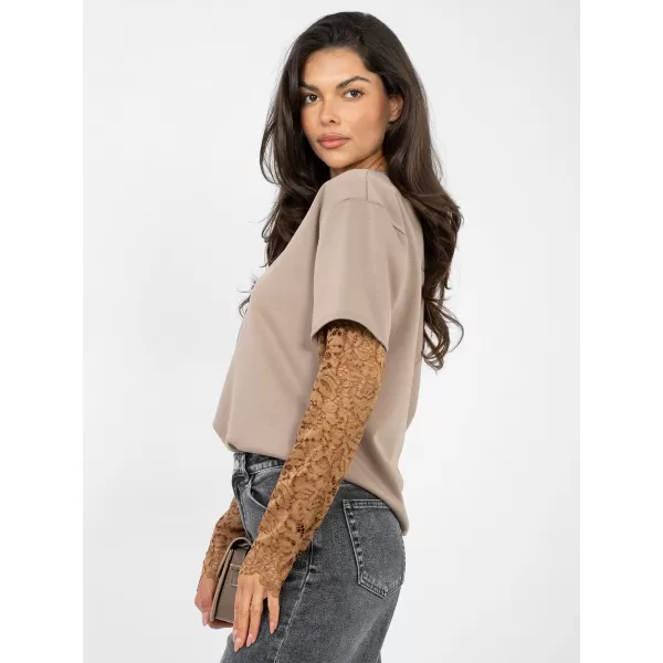  Dámská halenka FACTORY PRICE IT-BZ-22128.27 DARK BEIGE 
