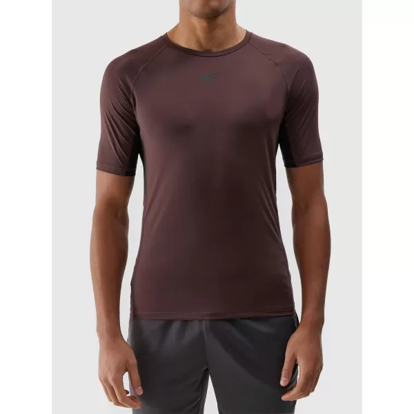  Pánské triko 4F 4FWAW25TTSHM2402 DARK BROWN 