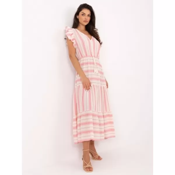  Dámské šaty OCH BELLA TW-SK-BI-28760.97 WHITE-PINK 