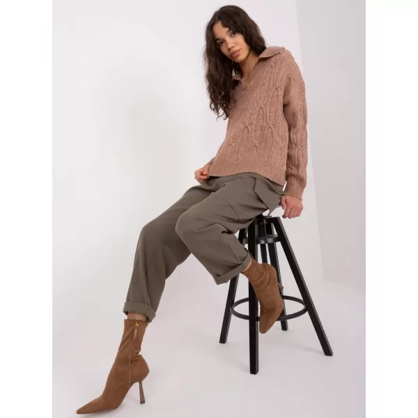  Dámský svetr WOOL FASHION ITALIA AT-SW-2349-2.96 BROWN 
