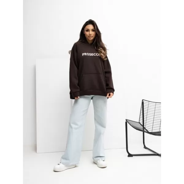  Dámská mikina RUE PARIS RV-BL-A1034.26 DARK BROWN 