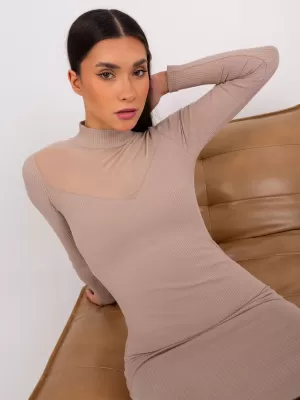 Dámské šaty BASIC FEEL GOOD RV-SK-9216.06P DARK BEIGE