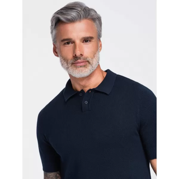  Pánské polo tričko OMBRE OM-POSS-0178 NAVY BLUE 