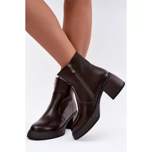  Dámské kotníkové boty D&A CR62-3369 DARK BROWN 
