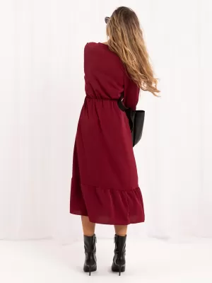 Dámské šaty ITALY MODA MI-SK-1061-2.02 BURGUNDY