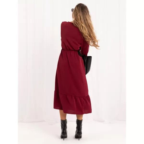  Dámské šaty ITALY MODA MI-SK-1061-2.02 BURGUNDY 