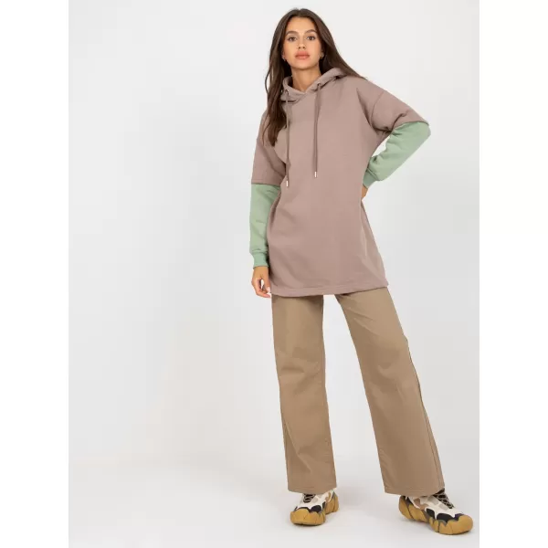  Dámská mikina RUE PARIS RV-BL-8232.27X DARK BEIGE 