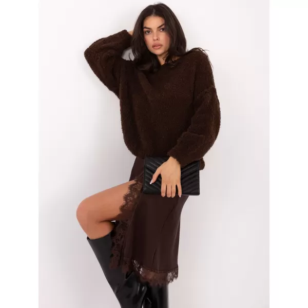  Dámský svetr ITALY MODA IT-SW-72806.75 DARK BROWN 