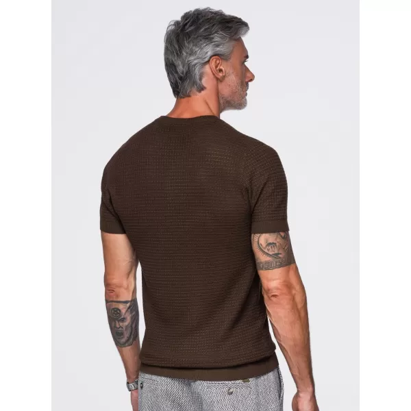  Pánské tričko OMBRE OM-TSCT-0303 BROWN 