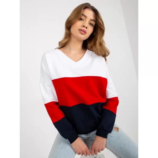  Dámská mikina RUE PARIS RV-BL-8328.86P WHITE-NAVY 