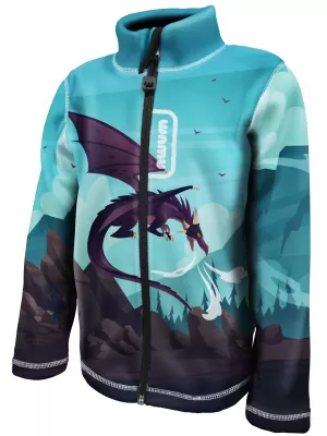 Dětská fleecová mikina WAMU DRAGON FANTASY MODRÁ