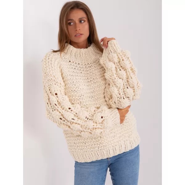  Dámský svetr WOOL FASHION ITALIA AT-SW-2382.97P LIGHT BEIGE 