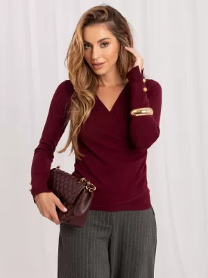 Dámský svetr ITALY MODA IR-SW-QF8670-1.78 BURGUNDY
