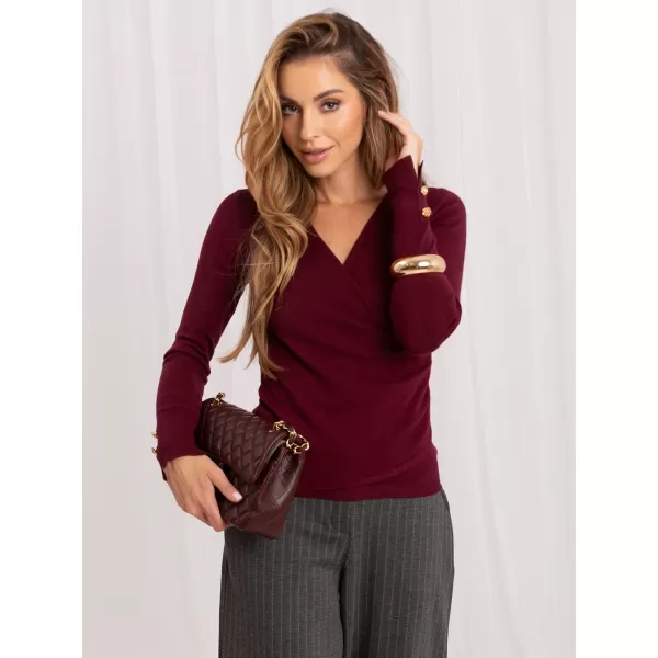  Dámský svetr ITALY MODA IR-SW-QF8670-1.78 BURGUNDY 