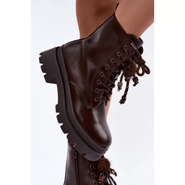  Dámské kotníkové boty BOTO QH7838 CHOCOLATE 