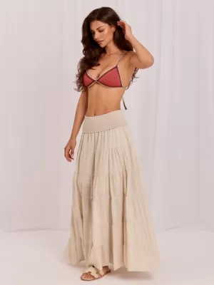 Dámská sukně ITALY MODA IT-SD-FL9357MSL.52 LIGHT BEIGE