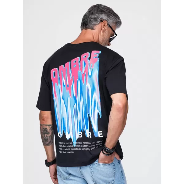  Pánské tričko OMBRE OM-TSPT-0283 BLACK 