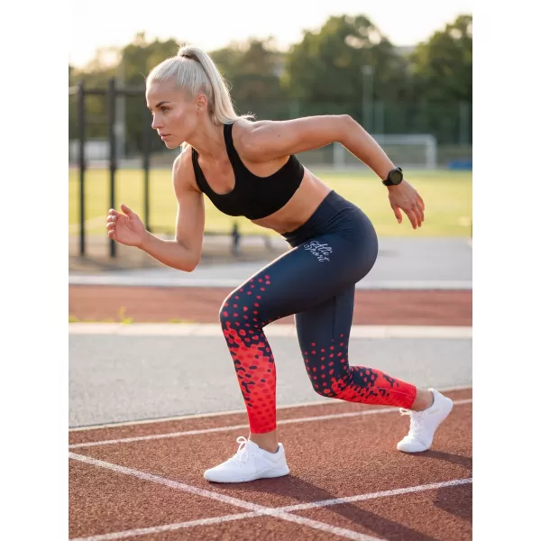  Dámské legíny premium (nové velikosti) ALTISPORT VOJ/ALW109LEG05 ČERVENO-ČERNÁ 