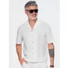Pánská košile OMBRE OM-SHSS-0222 OFF-WHITE