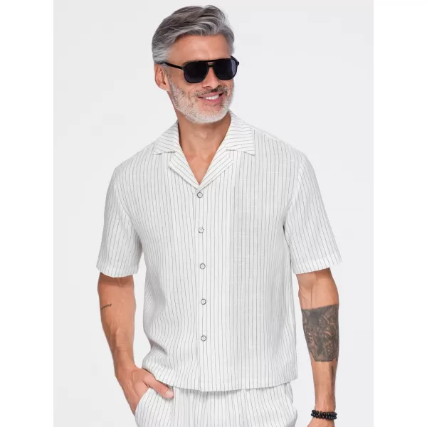  Pánská košile OMBRE OM-SHSS-0222 OFF-WHITE 