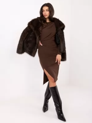Dámské šaty RUE PARIS IT-SK-18206-1.35 BROWN