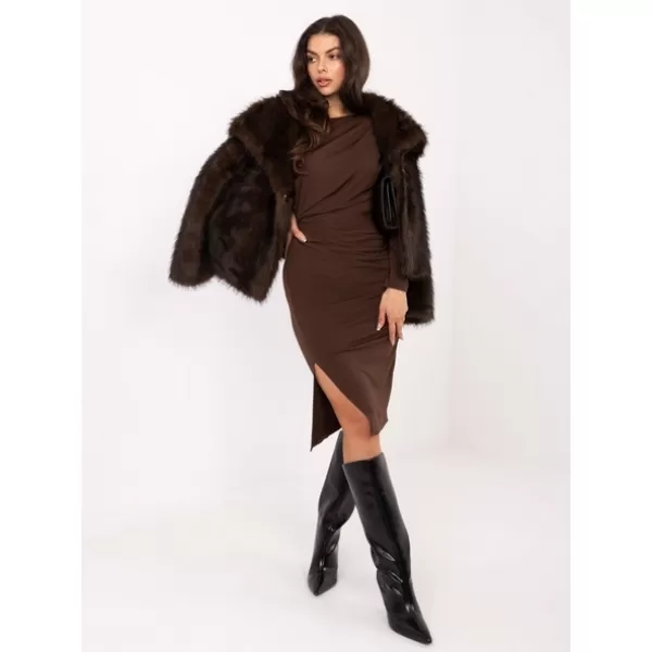  Dámské šaty RUE PARIS IT-SK-18206-1.35 BROWN 