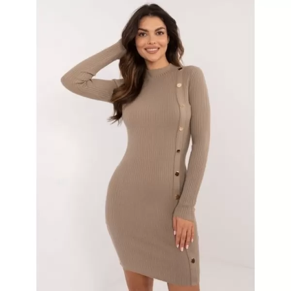  Dámské šaty WOOL FASHION ITALIA AT-SK-2345-2.34 DARK BEIGE 