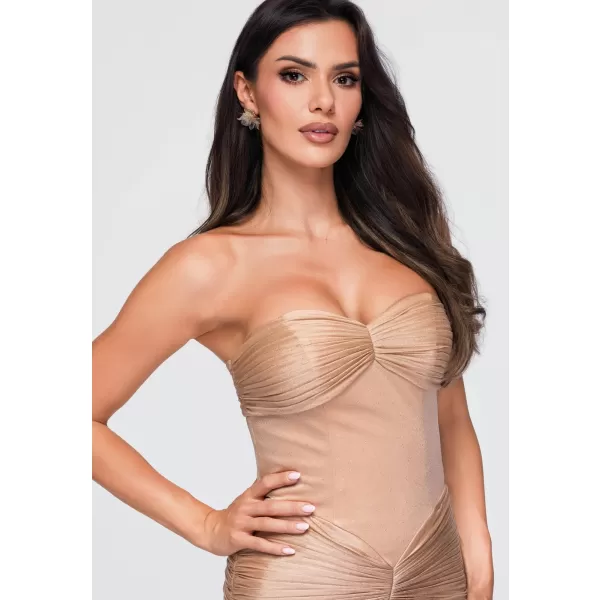  Dámské šaty LARICA LA-OM-DLR422 BEIGE 
