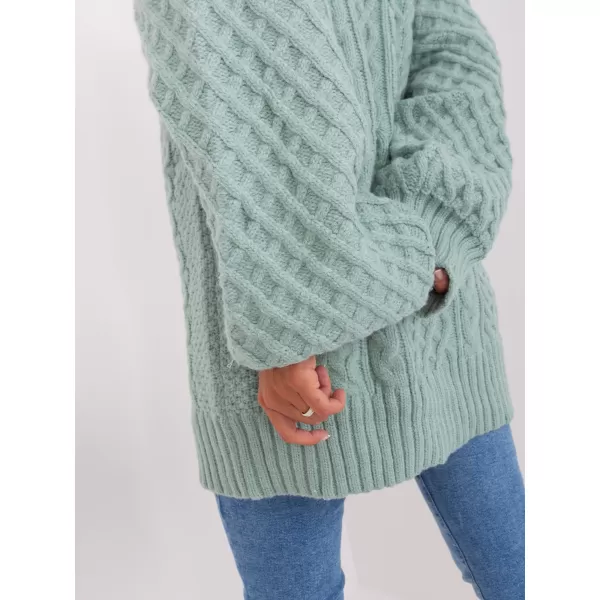 Dámské pletené šaty WOOL FASHION ITALIA AT-SW-2367-2.64P MINT 