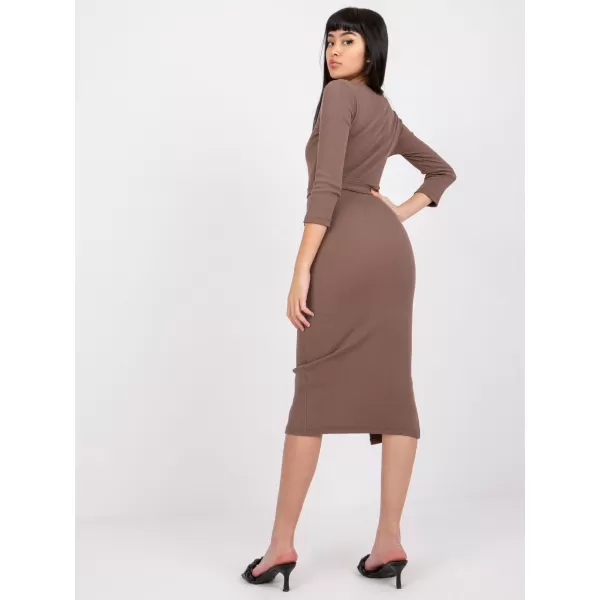  Dámské šaty RUE PARIS RV-SK-7523.91 BROWN 